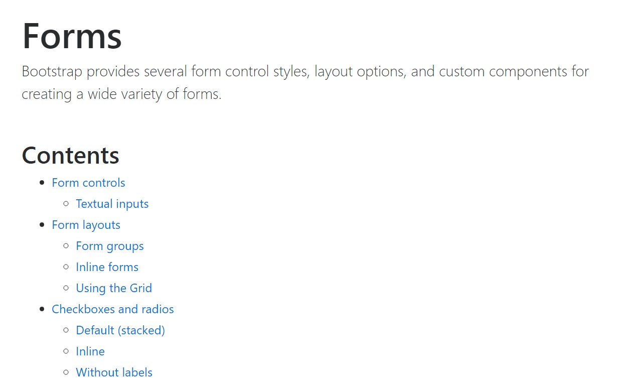 Usage of the label  inside in Bootstrap Forms:  authoritative documentation