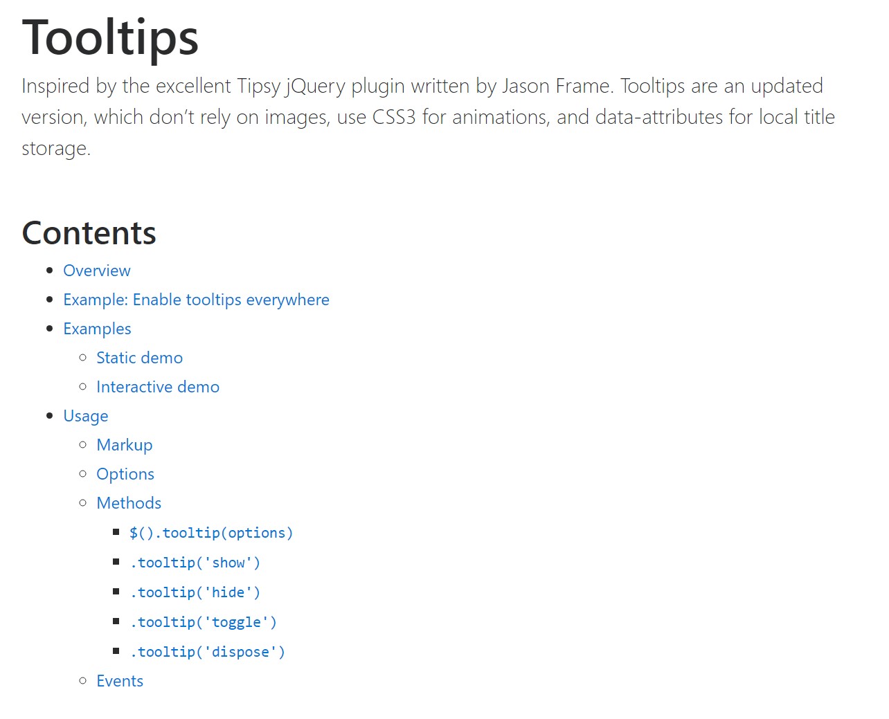 Bootstrap Tooltips  formal  documents