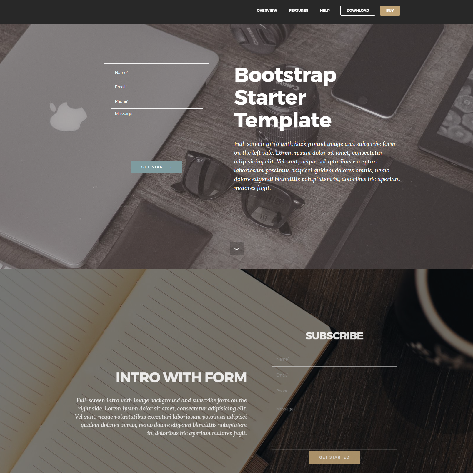 Free Bootstrap Starter Themes