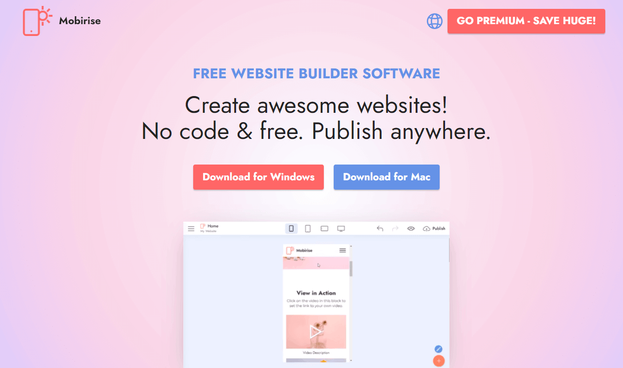  Mobirise Website Building Software